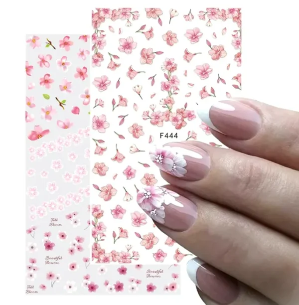 Flower Manicure Design Stickers 3D 8 Sheets