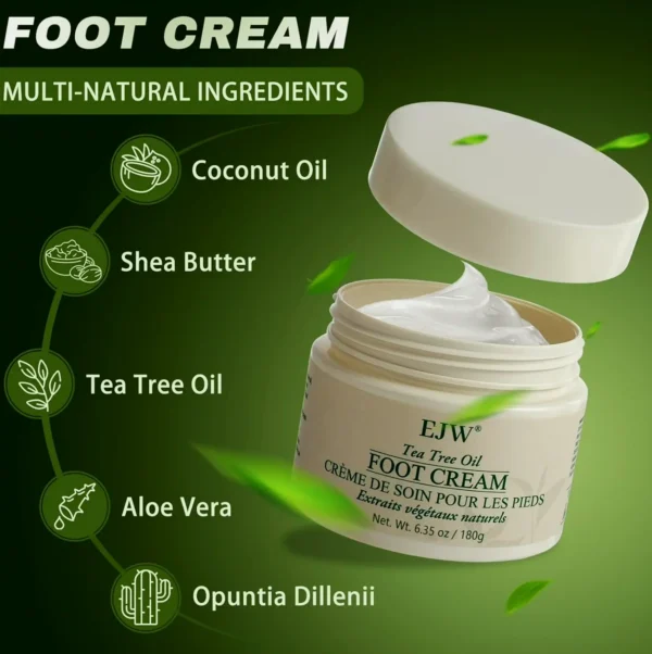 Tea Tree Foot Cream - Restore Dry Feet - 6.35 oz.