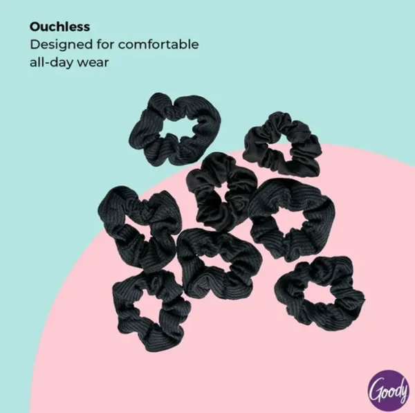 Women's Pain-Free Hair Ties - Set of 8 Black Pieces