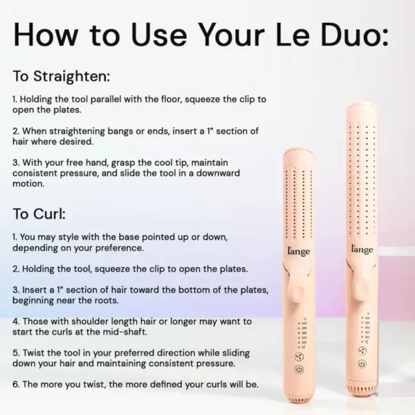 L'ANGE Hair Le Duo 360° Airflow Straightener | 2-in-1 Curler Tool & Titanium Hair Iron