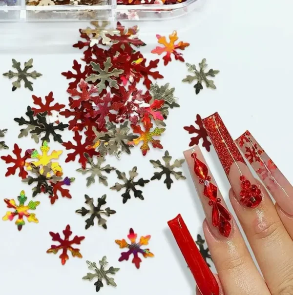 Christmas Manicure Sequin Art