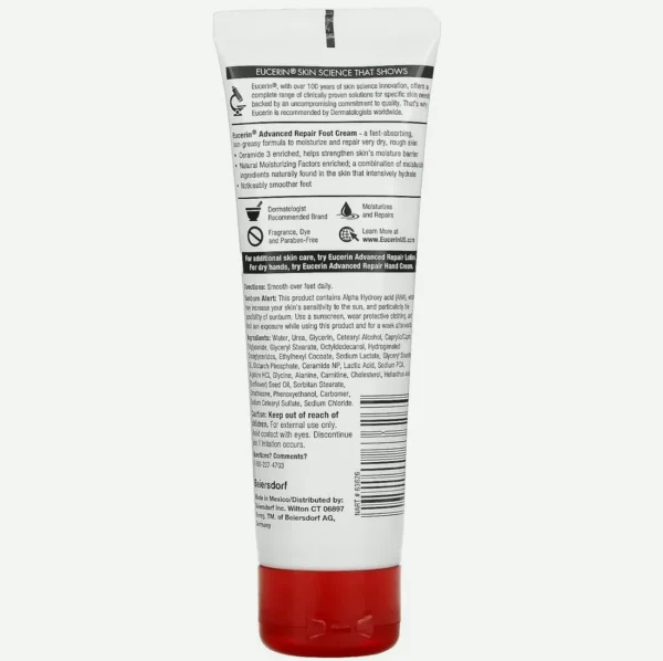 Eucerin's Enhanced Repair Feet Creme, 3 oz