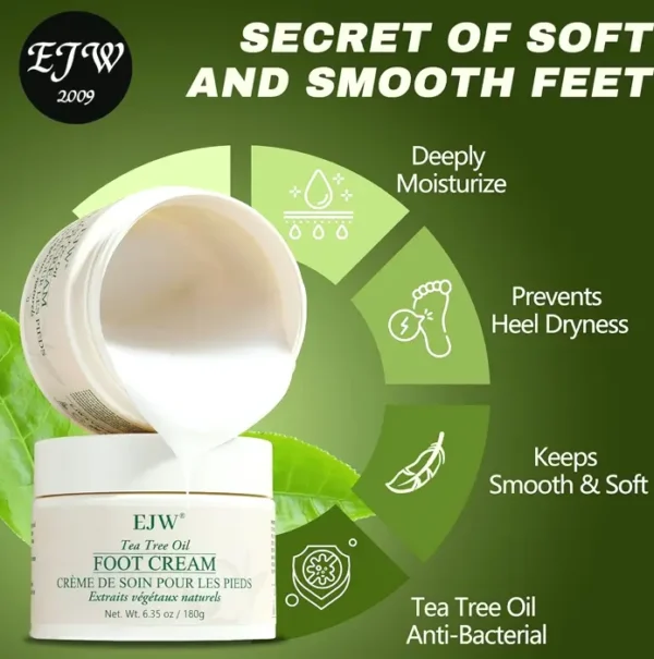 Tea Tree Foot Cream - Restore Dry Feet - 6.35 oz.