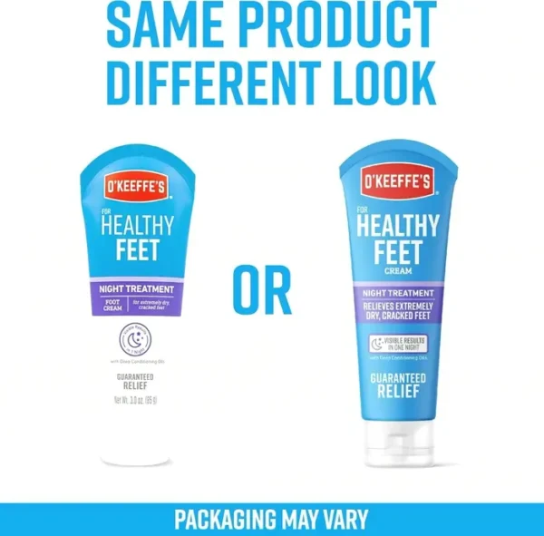 Night Feet Cream for Cracked Foot by O'Keeffe's, 3 oz (Pack of 2)