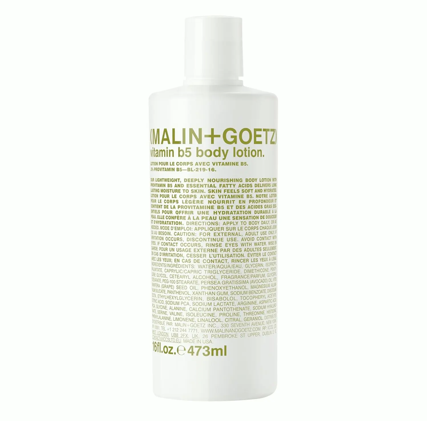 Malin and Goetz Vit B5 Moisturizer, 16 Oz, Vegan Formula