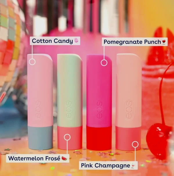 EOS Party Vibes Lip Care Mixed Pack, 0.14 ounces, Pack of 4