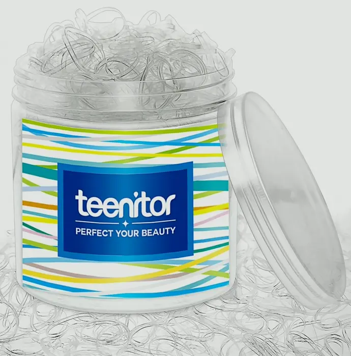 Teen Creator Clear Stretchy Hair Ties, 2000pcs, Mini Rubber Bands, 2mm Wide, 30mm