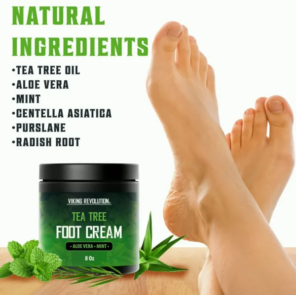 Tea Tree Feet Balm for Cracked Feet with Mint (8oz)