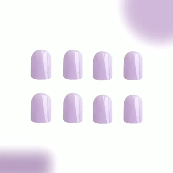Twenty-Four Pieces Light Purple Press-On Fingernails