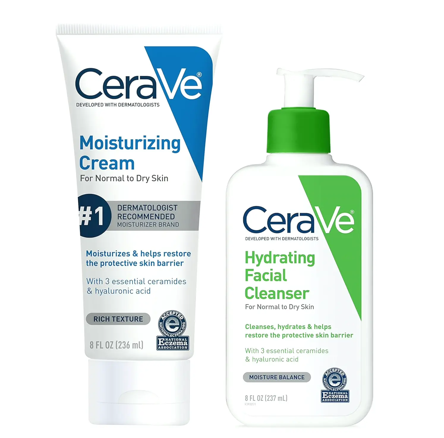 CeraVe Moisturizing Skin Care Kit | 8oz Lotion & Face Cleanser