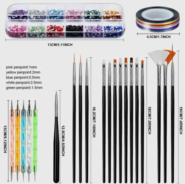 Teenitor Manicure Kit with Tools & Decorations