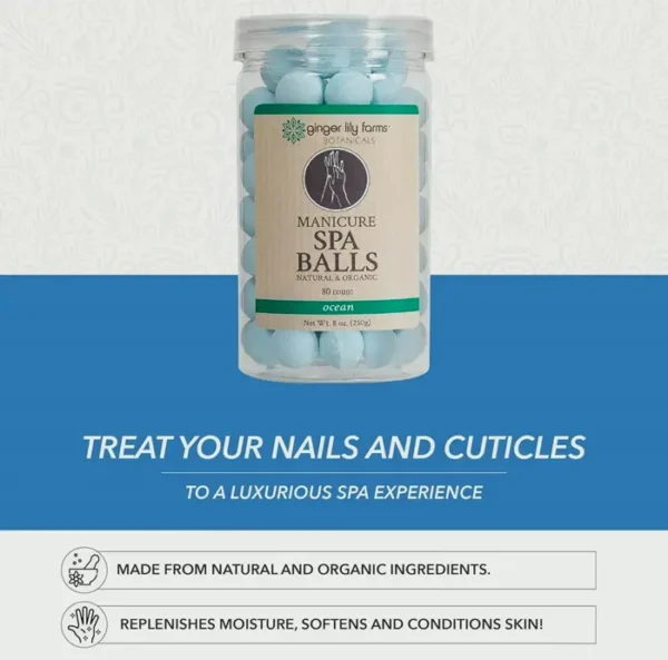 Ginger Lily Manicure Spa Balls Ocean Scented, 8 oz