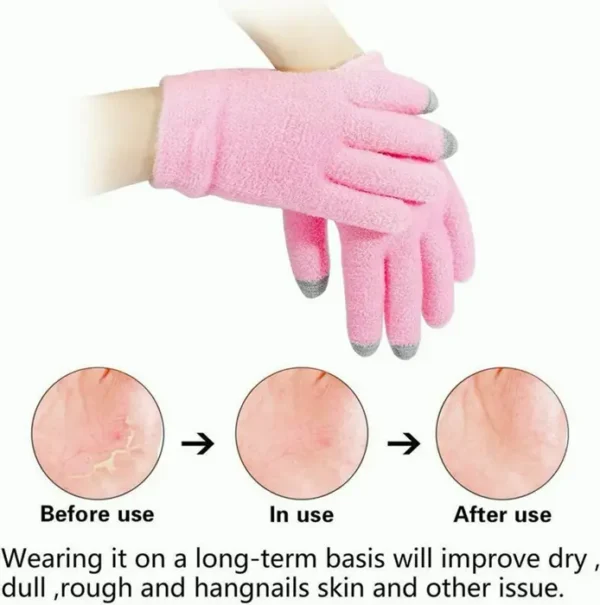 Codream Treatment Touch Screen Gloves and Socks Moisturize Eczema (Fuzzy Pink)
