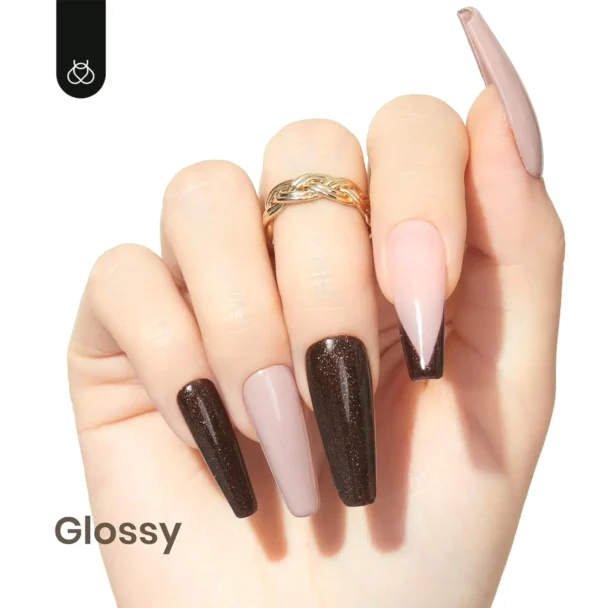Beetles Gel Brown Glitter Gel Polish, 15ml, DIY at Home