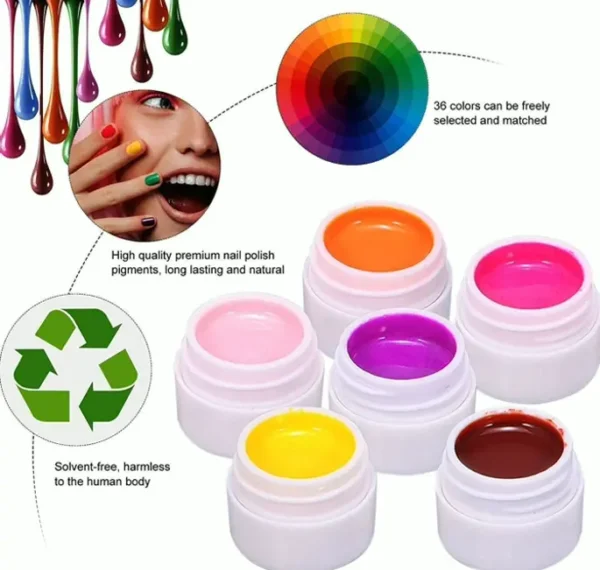 36 Colors Gel Nail Set Including Brush