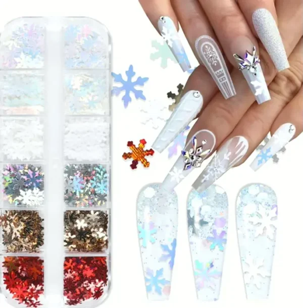 Christmas Manicure Sequin Art