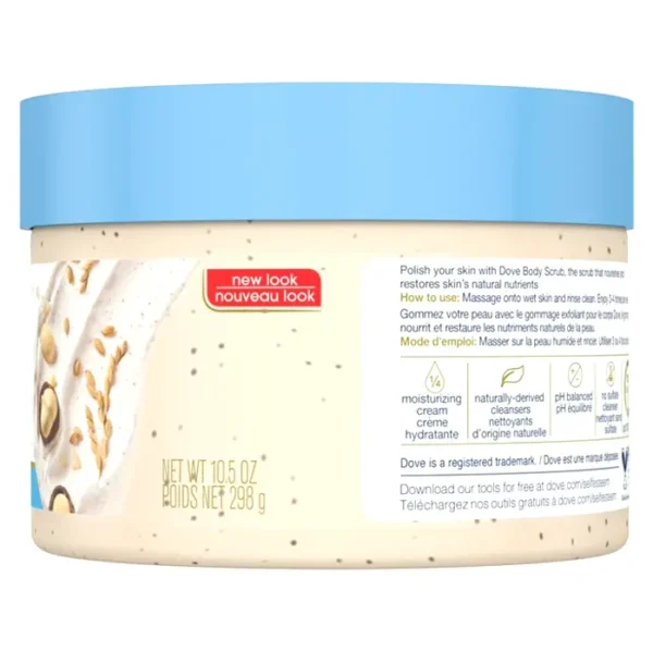 Dove Smoothing Skin Scrub - Macadamia & Rice Milk, 10.5, 4-Pack